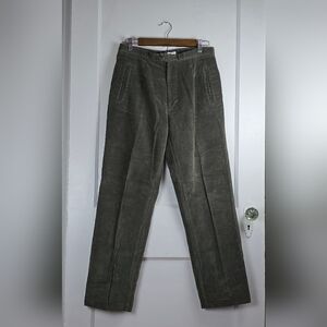 Dress Barn Retro Olive Green High Rise Corduroy Trousers 8